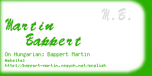 martin bappert business card